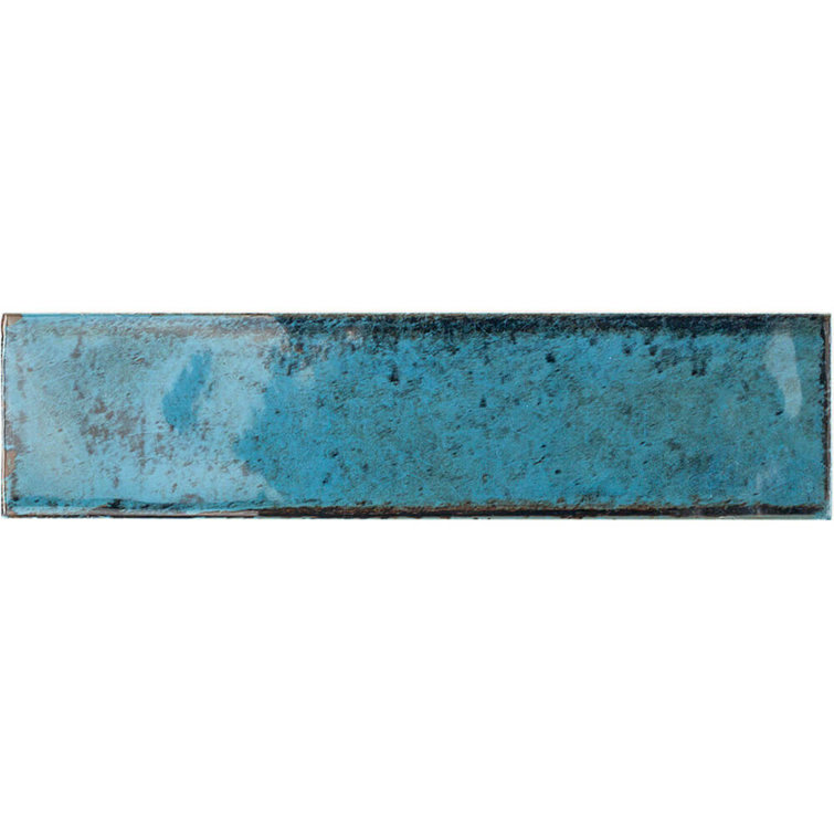 Moze Blue 3" x 12" Polished Ceramic Subway Wall Tile