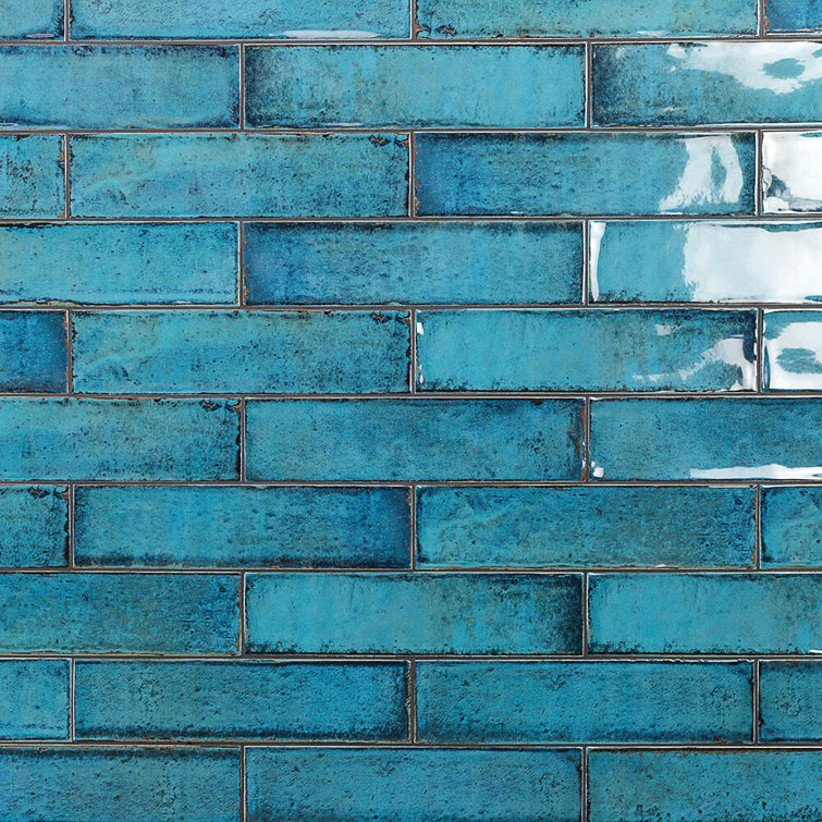 Moze Blue 3" x 12" Polished Ceramic Subway Wall Tile