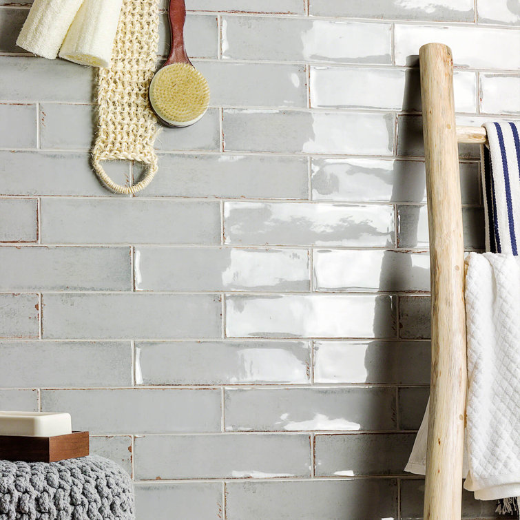 Citadel Polished Gray Ceramic Subway Wall Tile 3x12