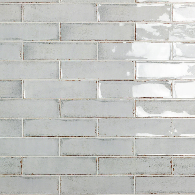 Citadel Polished Gray Ceramic Subway Wall Tile 3x12