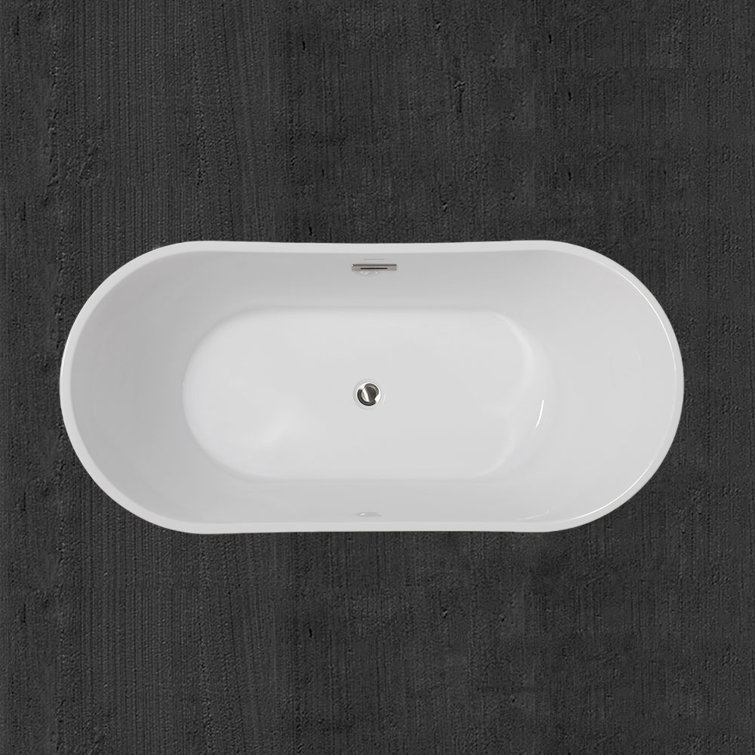 59'' White Acrylic Freestanding Double Slipper Soaking Tub