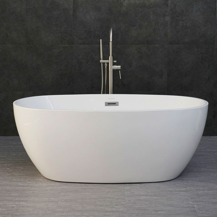 Ember 59'' White Freestanding Acrylic Soaking Bathtub