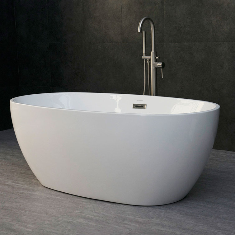 Ember 59'' White Freestanding Acrylic Soaking Bathtub