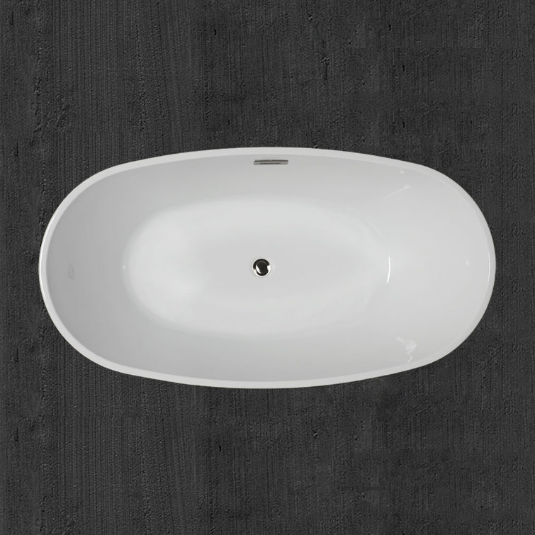 Ember 59'' White Freestanding Acrylic Soaking Bathtub