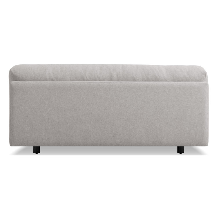 Agnew Gray Cotton Blend Armless Sofa with Wood Base