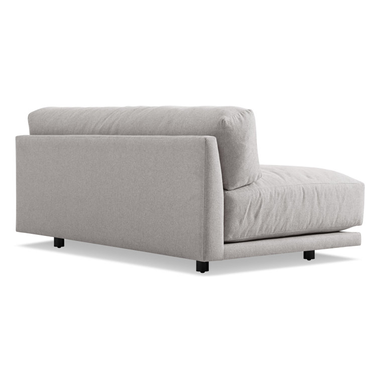 Agnew Gray Cotton Blend Armless Sofa with Wood Base