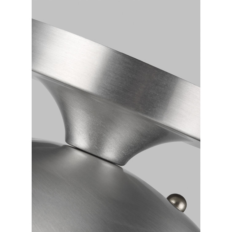 Satin Aluminum 8" Globe Semi Flush Mount Light
