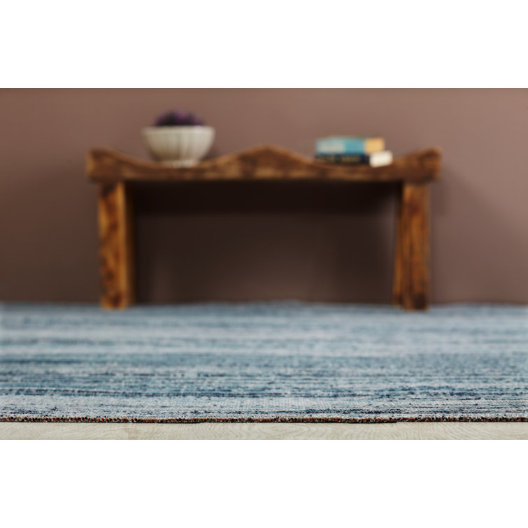 Aqua and Light Gray Abstract Synthetic 2' x 3' Area Rug