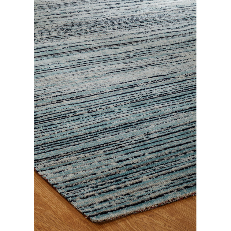 Aqua and Light Gray Abstract Synthetic 2' x 3' Area Rug