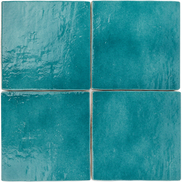 Triton 7" x 7" Polished Blue Porcelain Tile