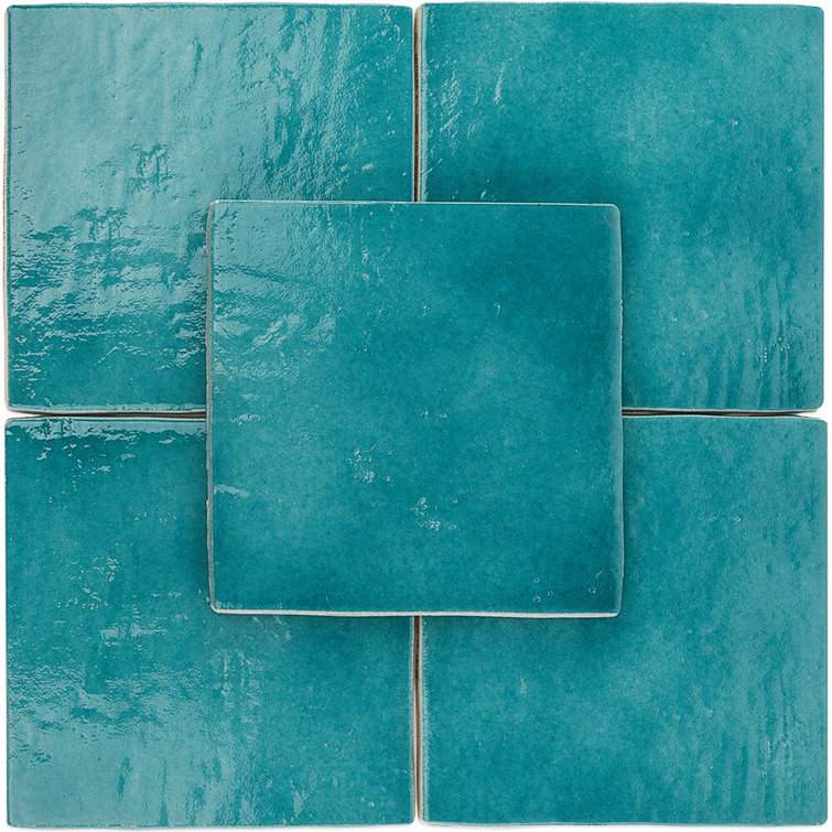 Triton 7" x 7" Polished Blue Porcelain Tile