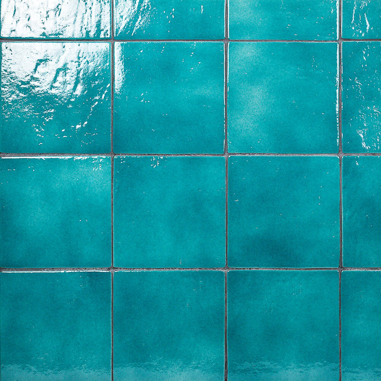 Triton 7" x 7" Polished Blue Porcelain Tile