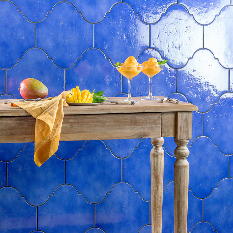 Triton 8" x 10" Polished Blue Porcelain Wall & Floor Tile