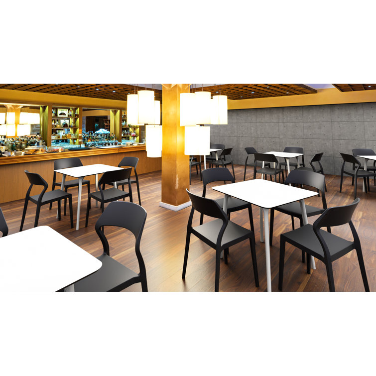 White Square Synthetic Laminate Outdoor Dining Table