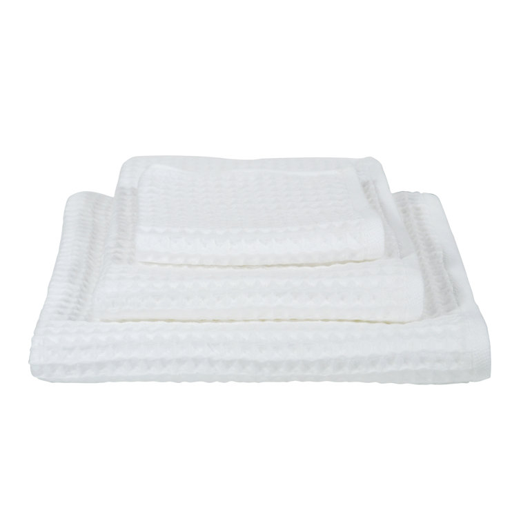 Luxurious White Cotton Waffle Texture Washcloth