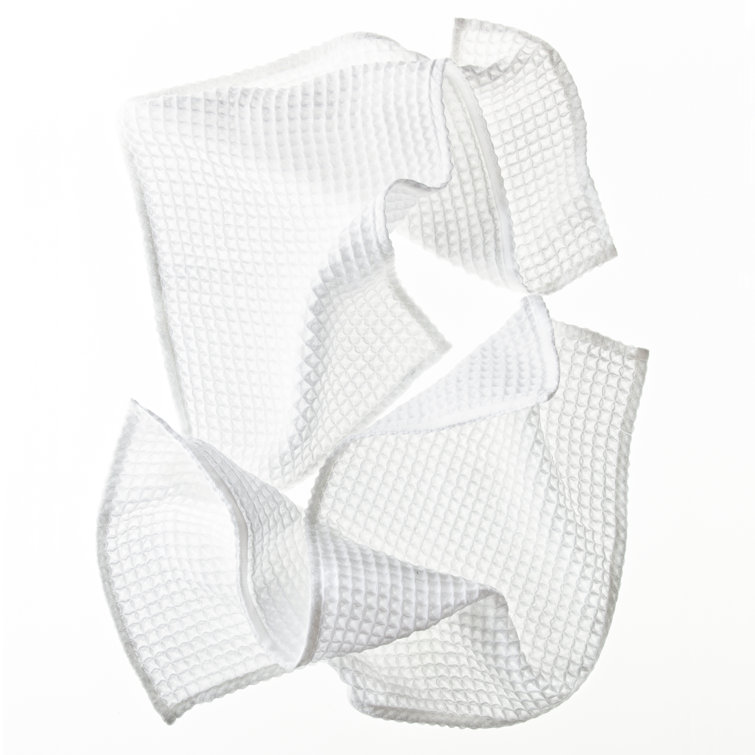 Luxurious White Cotton Waffle Texture Washcloth