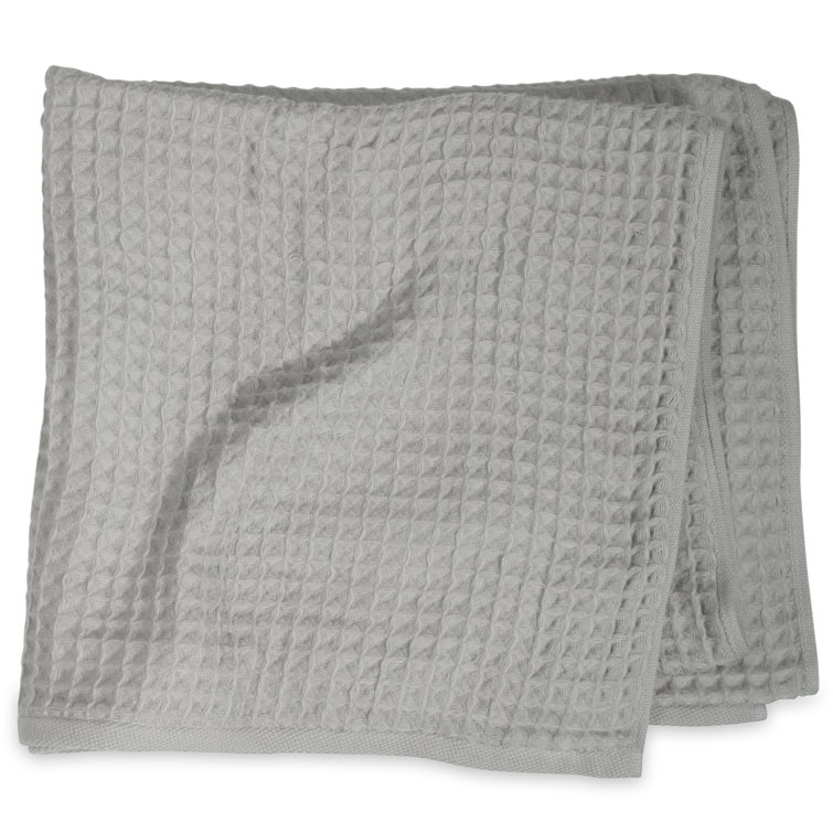 Luxurious Gray Cotton Waffle Bath Towel Set