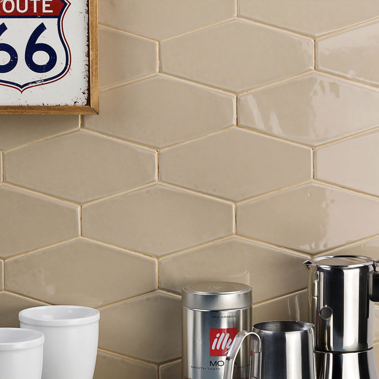 Bolton Beige Polished Hexagonal Ceramic Wall Tile