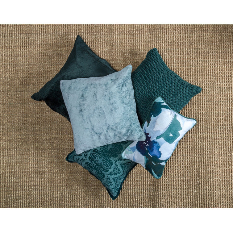 Dark Blue Abstract Cotton Blend Square Throw Pillow