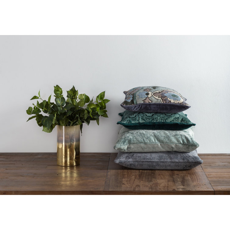 Dark Blue Abstract Cotton Blend Square Throw Pillow