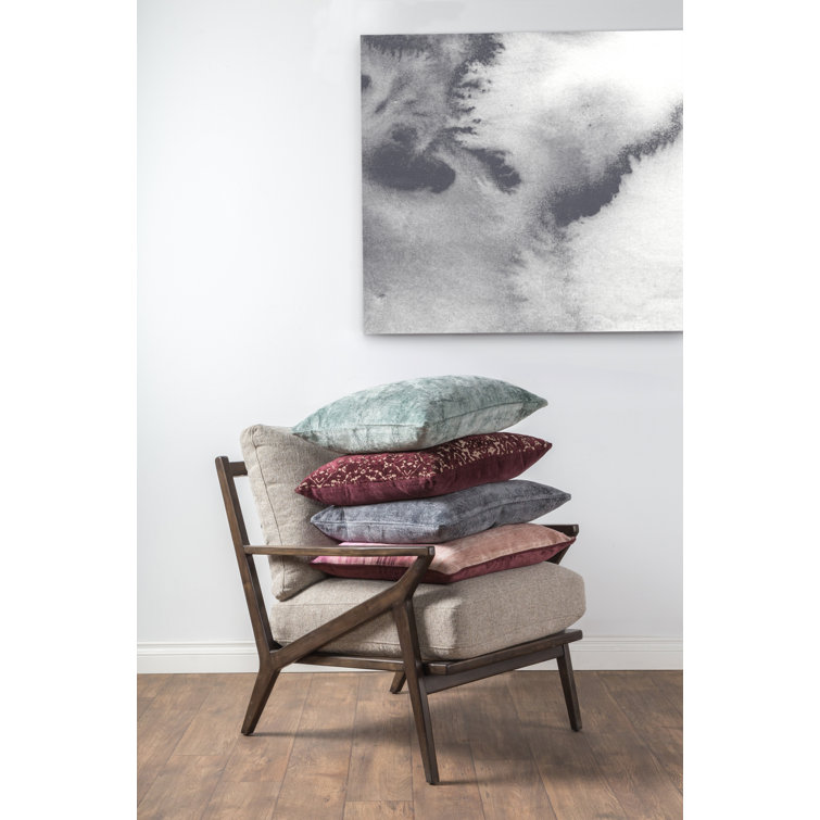 Dark Blue Abstract Cotton Blend Square Throw Pillow