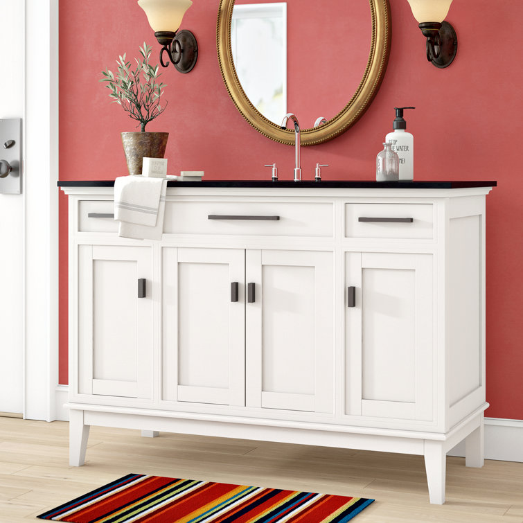 Madison 48" White Solid Wood Freestanding Vanity Base