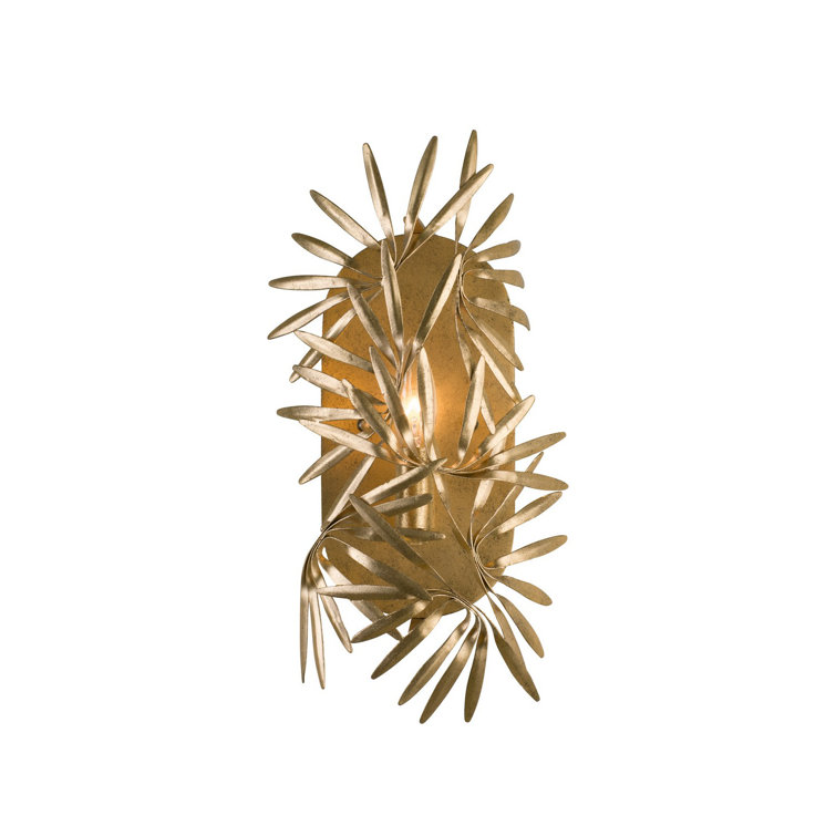 Oxidized Gold Leaf Dimmable Nature-Inspired Wall Sconce