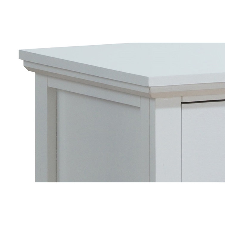 White 3-Drawer Solid and Manufactured Wood Nightstand