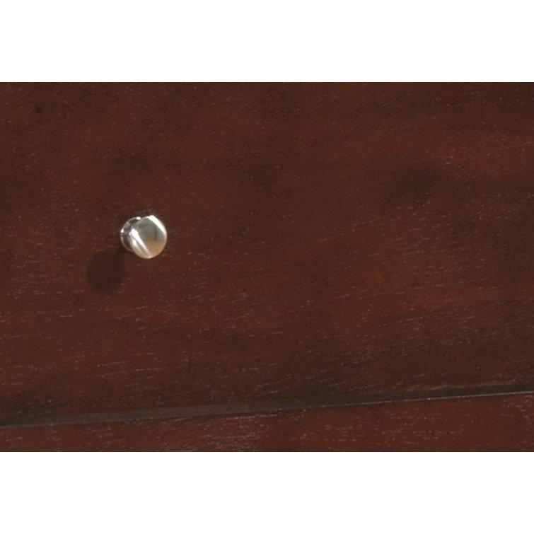Cappuccino Solid Wood 3-Drawer Nightstand with Nickel Handles