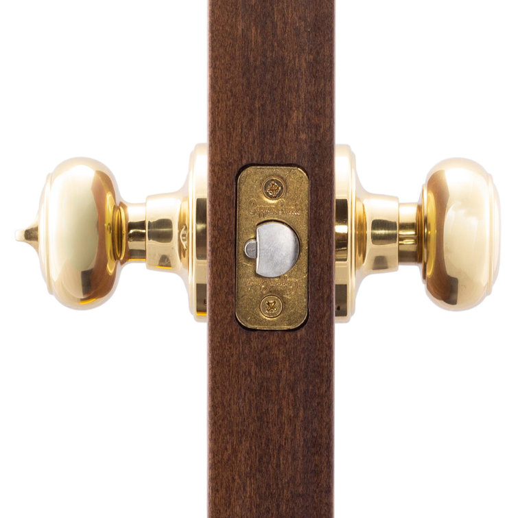 Polished Brass Colonial Keyed Entry Door Knob