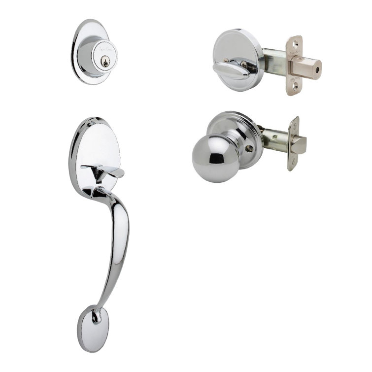 Polished Stainless Steel Single Cylinder Deadbolt Door Handleset
