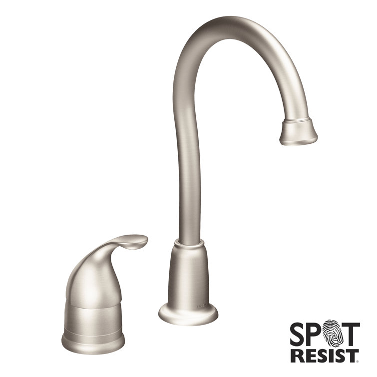 Transitional 11" High Arc Stainless Steel Bar Faucet