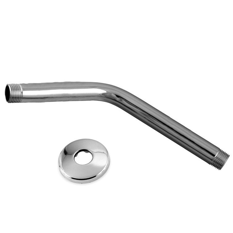 10" Polished Chrome Wall Mounted Shower Arm with Flange