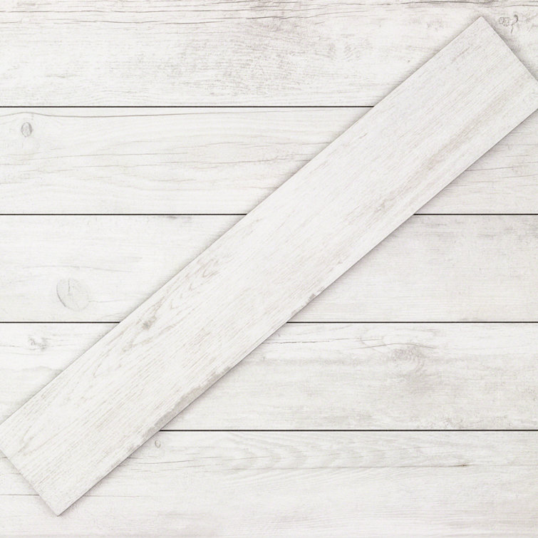 Thicket 4" x 24" White Natural Porcelain Plank Tile