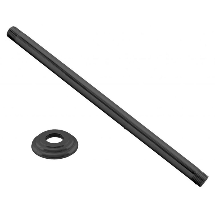 Matte Black Solid Brass Ceiling Mounted Shower Arm, 19 Inches