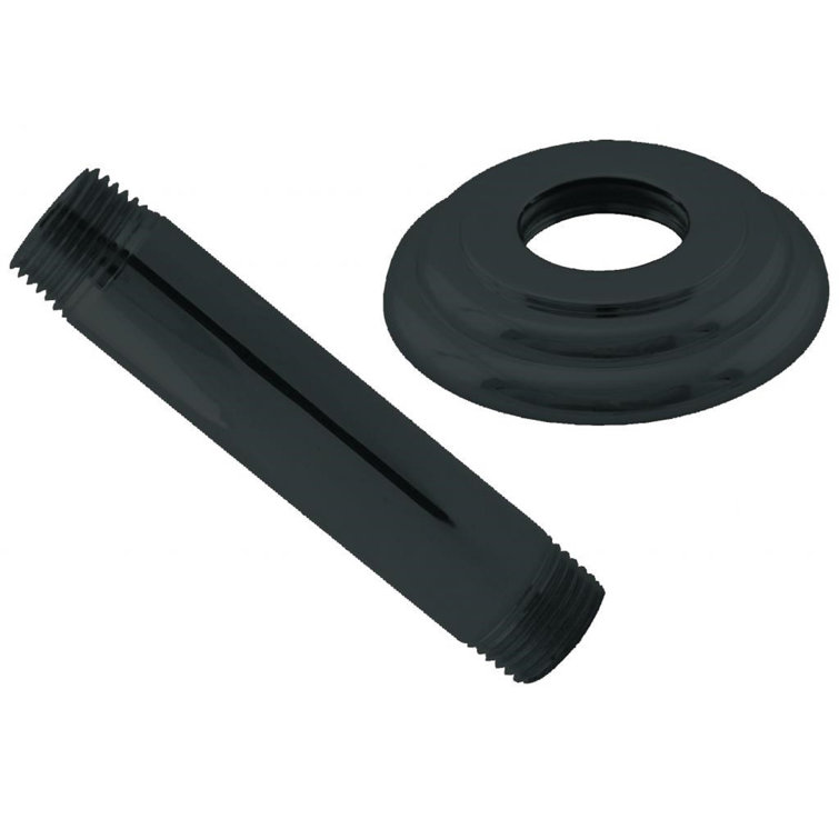 Matte Black Ceiling Mount Shower Arm with Flange