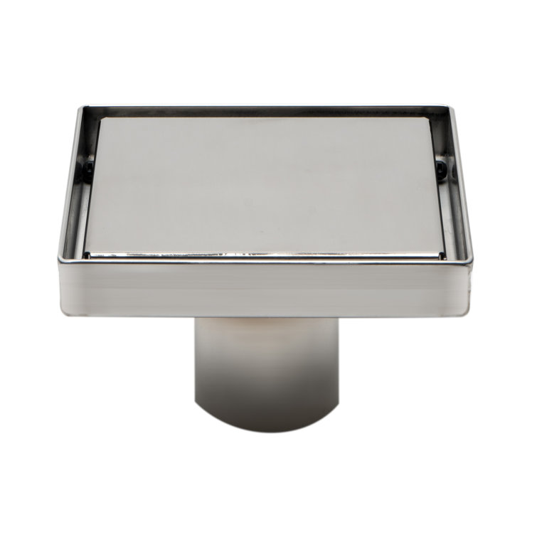 5.25'' Square Polished Stainless Steel Shower Drain