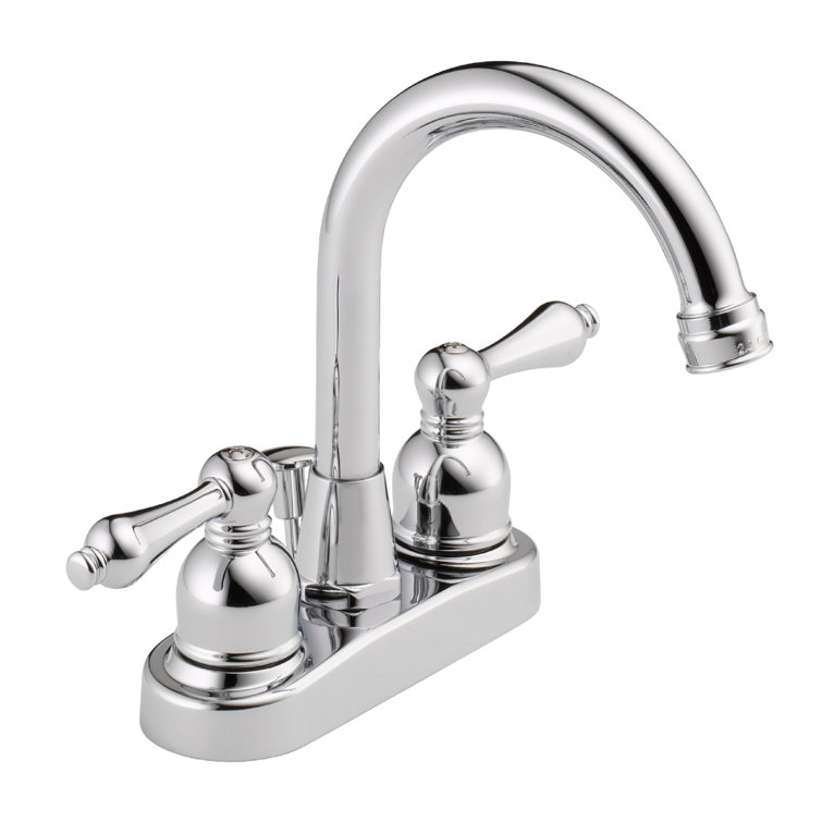 Polished Chrome Double Handle High Arc Bathroom Faucet