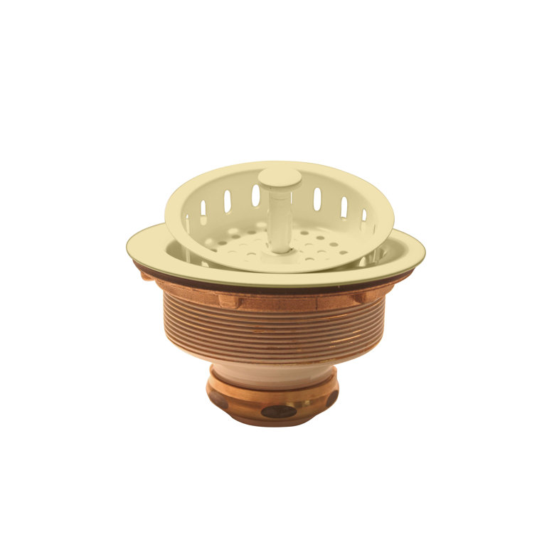 Almond Powder Coat Brass Kitchen Sink Basket Strainer
