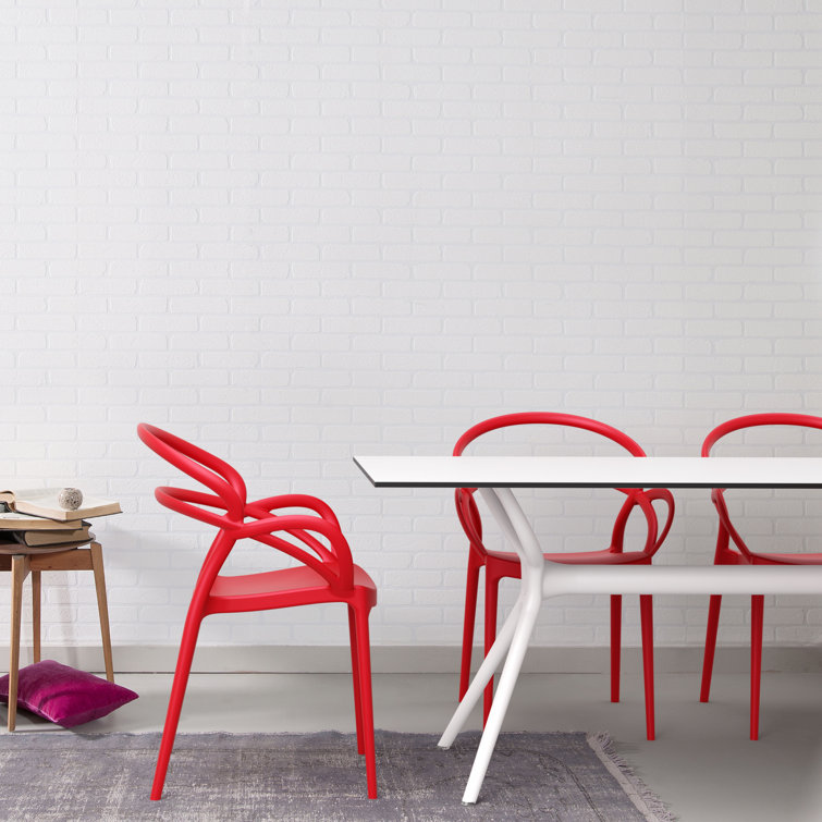 Farrah White Rectangular Plastic Outdoor Dining Table