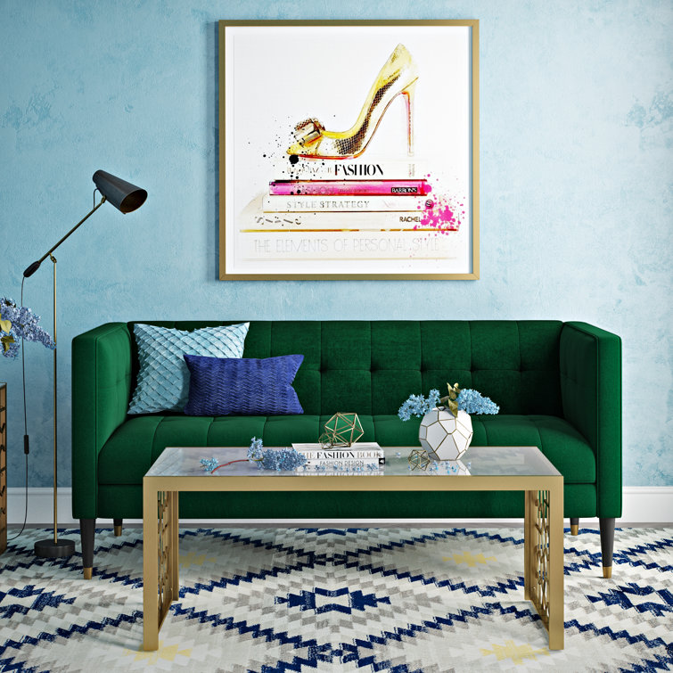 Juliette Brass-Finished Metal & Tempered Glass Rectangular Coffee Table