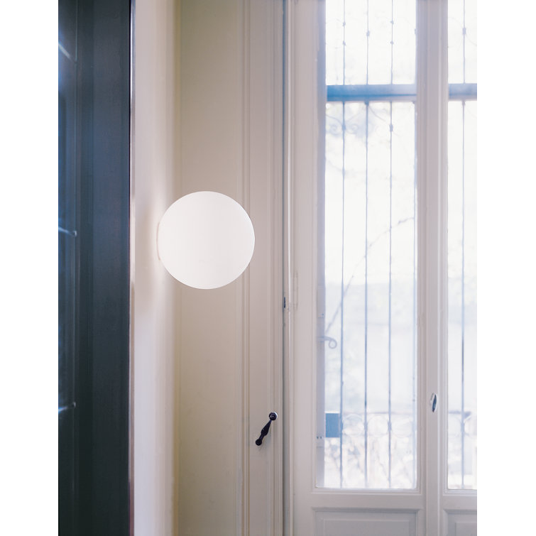 Matte White Hand Blown Glass Globe Flush Mount Light