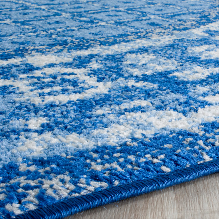 Adirondack Light Blue and Dark Blue Square Area Rug