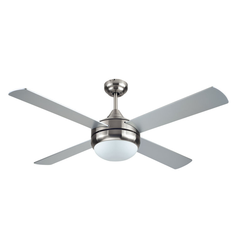52-Inch Brushed Nickel Ceiling Fan with Mahogany Blades and Remote