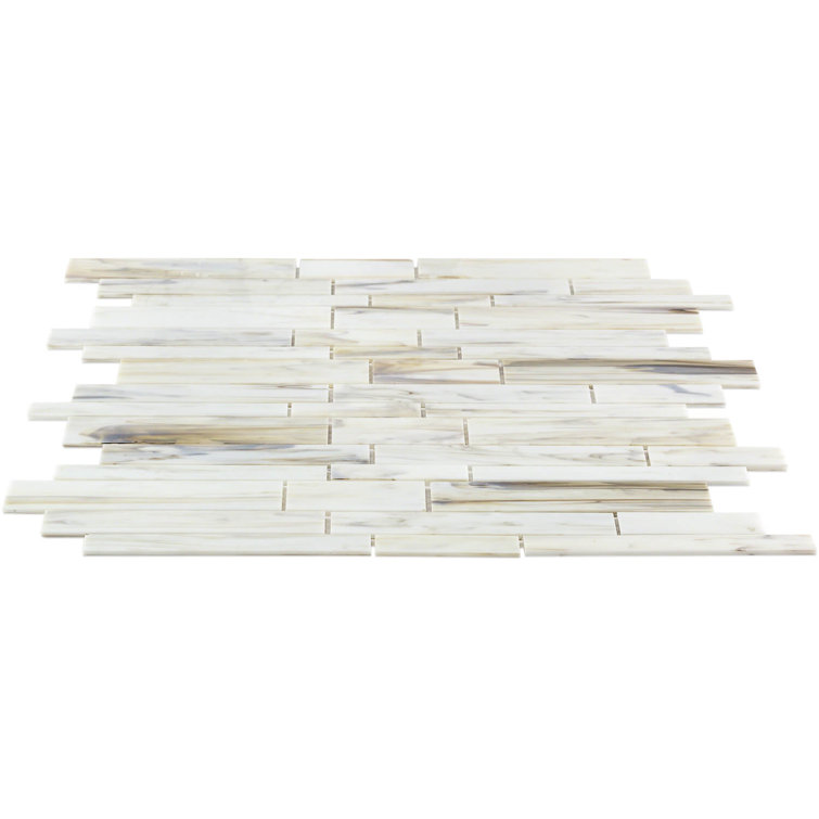 Halo Yellow and Gray Glass Mosaic Wall Tile