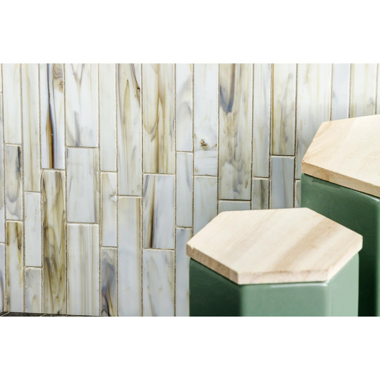 Halo Yellow and Gray Glass Mosaic Wall Tile