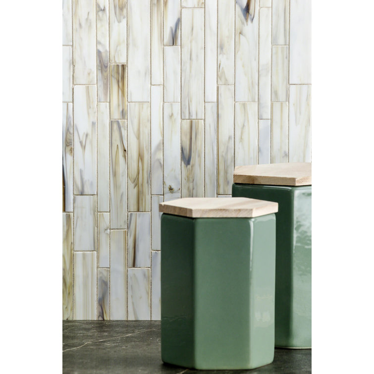 Halo Yellow and Gray Glass Mosaic Wall Tile