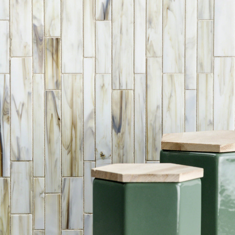 Halo Yellow and Gray Glass Mosaic Wall Tile