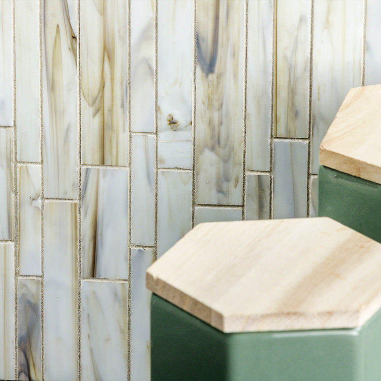 Halo Yellow and Gray Glass Mosaic Wall Tile