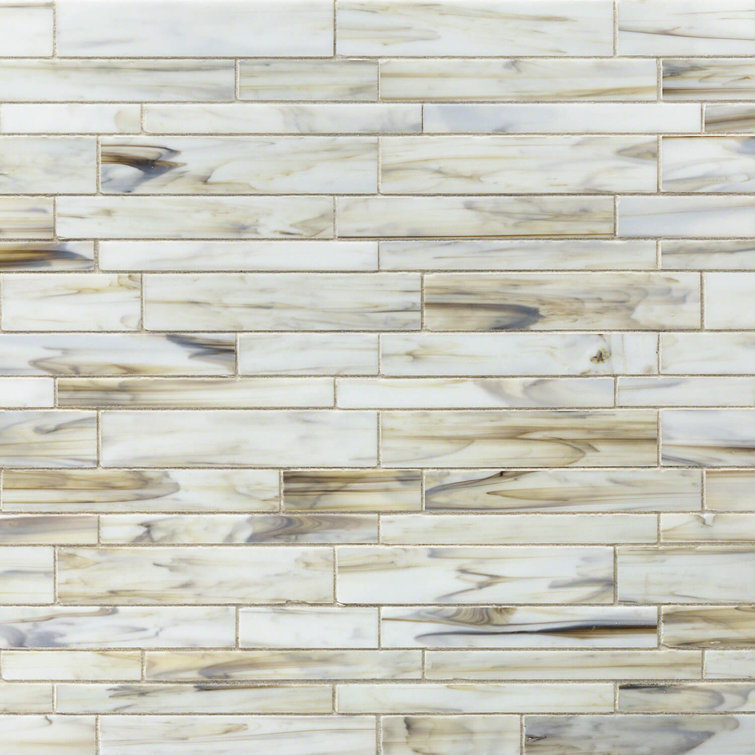 Halo Yellow and Gray Glass Mosaic Wall Tile